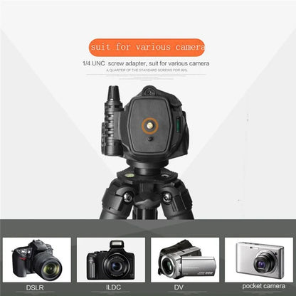 QZSD Damping Panhead Adjustable Height Aluminum Alloy Mini Tripod with Level and Compass