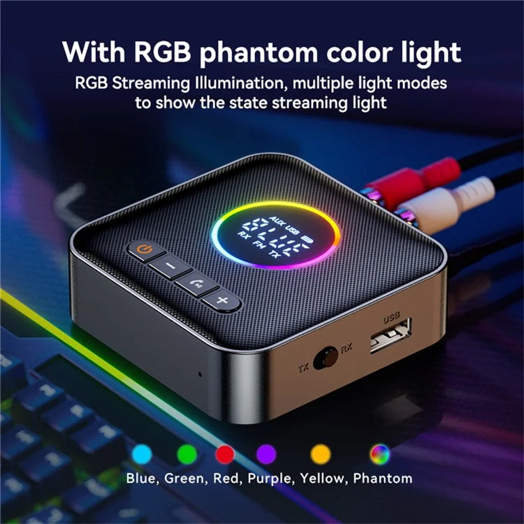 OMS-M10 Bluetooth 5.4 Transmitter FM Audio Bluetooth Receiver Adapter Support U Disk Music Play