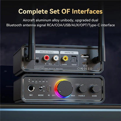 OMS-M18 Bluetooth 5.3 Transmitter Receiver with Remote Control for TV to Wireless Headphone / Speaker