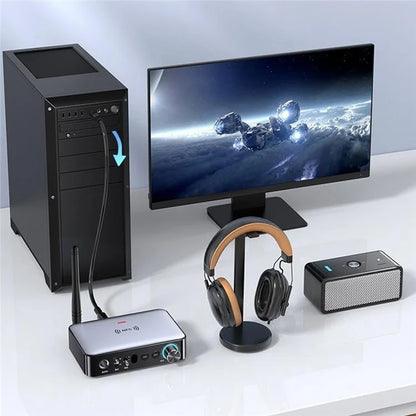 OMS-M16 NFC Bluetooth Receiver Transmitter Music Digital Optical Fiber Adapter with Remote Control