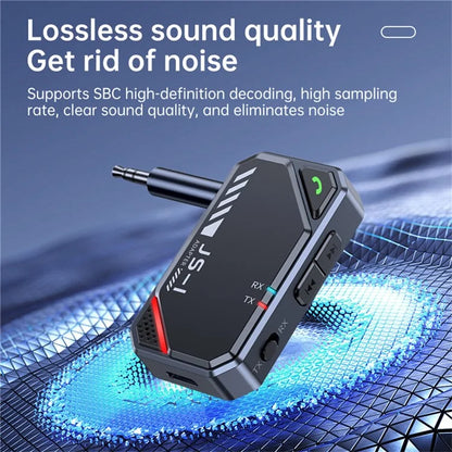 JS1 Bluetooth 5.4 Transmitter Receiver Car Audio 3.5mm AUX Adapter for Speaker Amplifier