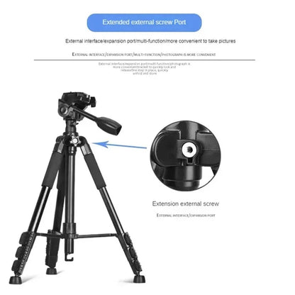 QZSD Q111H SLR Camera Phone Stand Aluminum Alloy+ABS Telescopic Live Streaming Photography Tripod