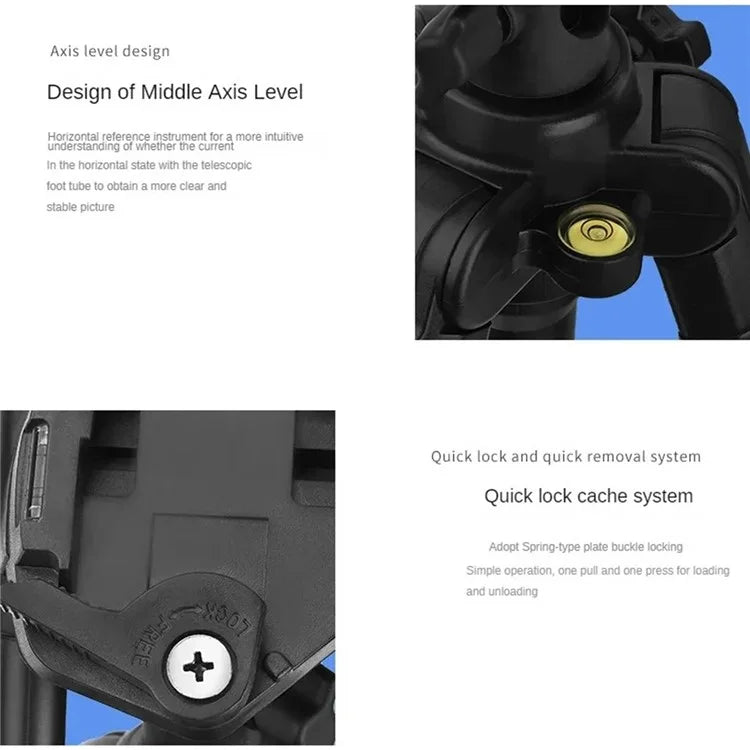 QZSD Q111H SLR Camera Phone Stand Aluminum Alloy+ABS Telescopic Live Streaming Photography Tripod