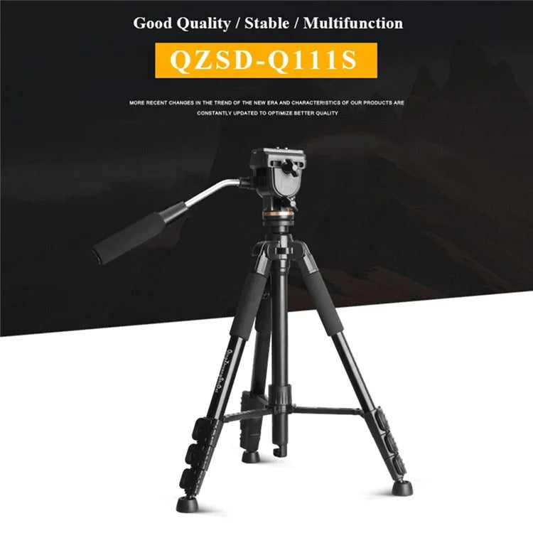QZSD Q111S 152cm SLR Camera DV Floor Stand Telescopic Live Streaming Photography Tripod