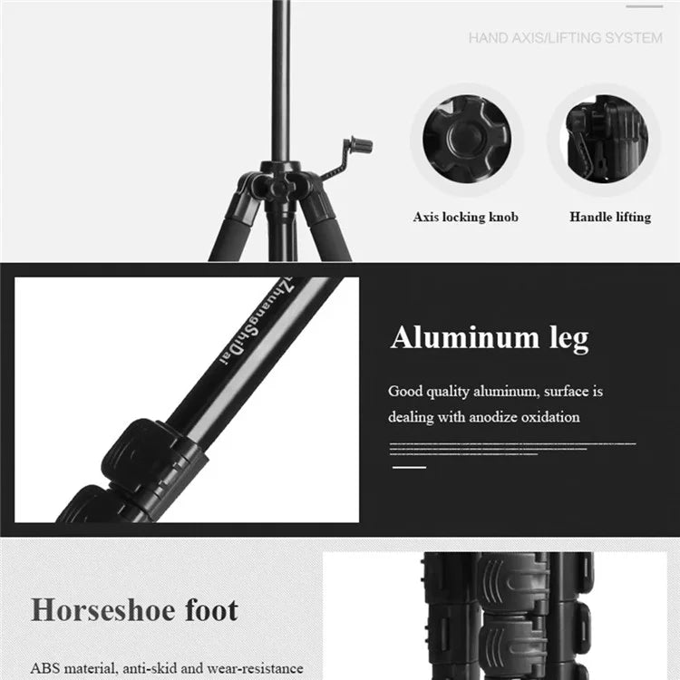 QZSD Q111S 152cm SLR Camera DV Floor Stand Telescopic Live Streaming Photography Tripod