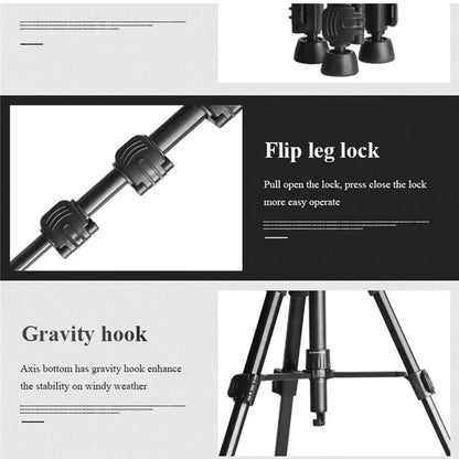QZSD Q111S 152cm SLR Camera DV Floor Stand Telescopic Live Streaming Photography Tripod