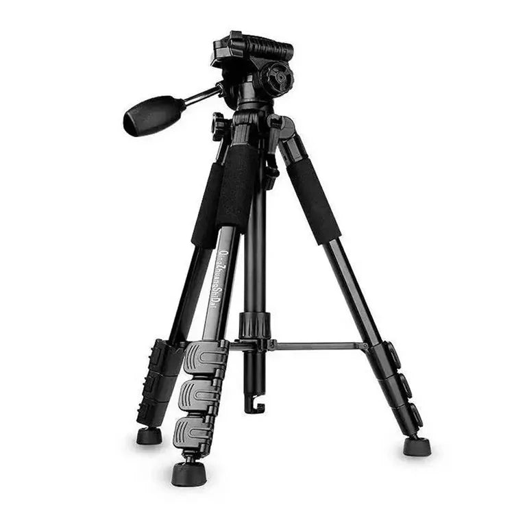 QZSD Q111 SLR Camera Floor Stand Aluminum Alloy + ABS Telescopic Live Streaming Photography Tripod