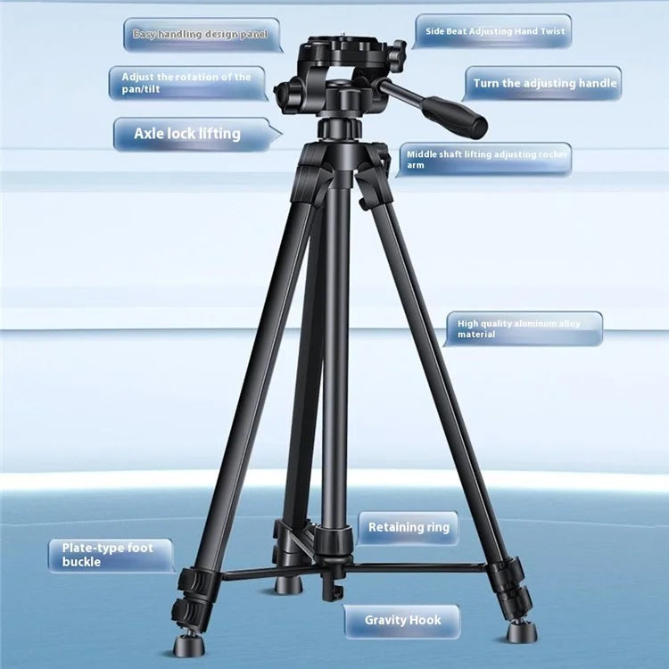 QZSD Q1730 173cm SLR Camera Phone Holder Tripod Telescopic Live Streaming Photography Floor Stand