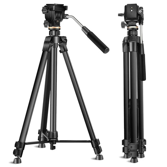 QZSD Q1750 174cm SLR Camera Phone Holder Aluminum Alloy + ABS Tripod Telescopic Live Streaming Photography Stand