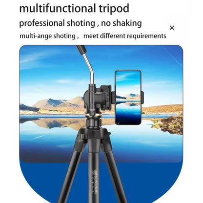 QZSD Q1750 174cm SLR Camera Phone Holder Aluminum Alloy + ABS Tripod Telescopic Live Streaming Photography Stand