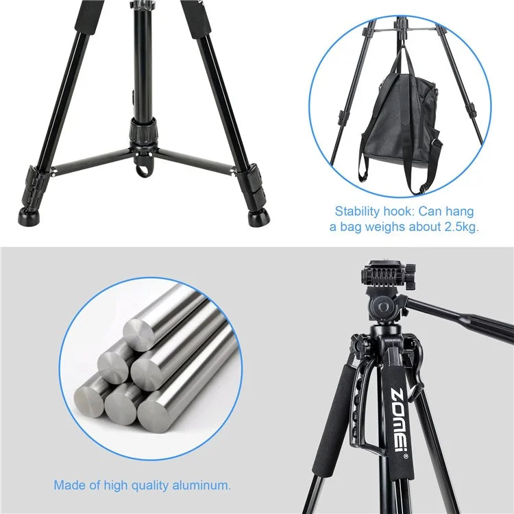 ZOMEI 1200 SLR Camera Phone Floor Stand Telescopic Live Streaming Photography Tripod