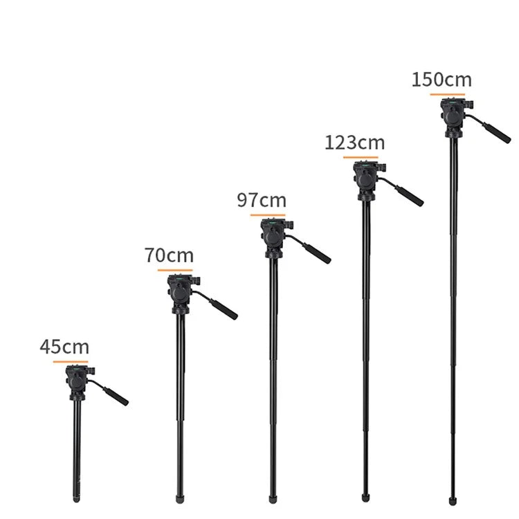 ZOMEI Q310 Photo Tripod Fluid Head Bracket 4-Section Large Size High Load-Bearing Mobile Phone Camera Universal, Black