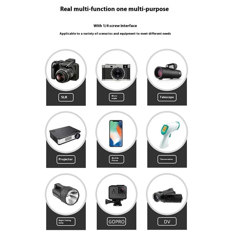 ZOMEI M1 Tripod Camera Bracket Center Axis Horizontal Mobile Phone Live Streaming Stand 4-Section Telescopic Stand, Black