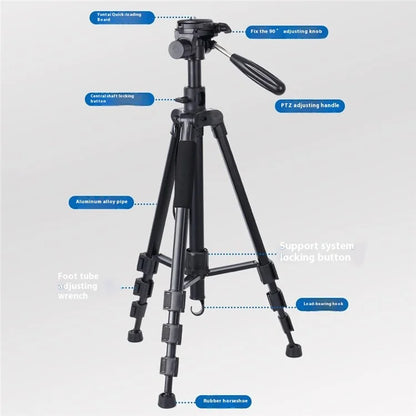 ZOMEI M1 Tripod Camera Bracket Center Axis Horizontal Mobile Phone Live Streaming Stand 4-Section Telescopic Stand, Black