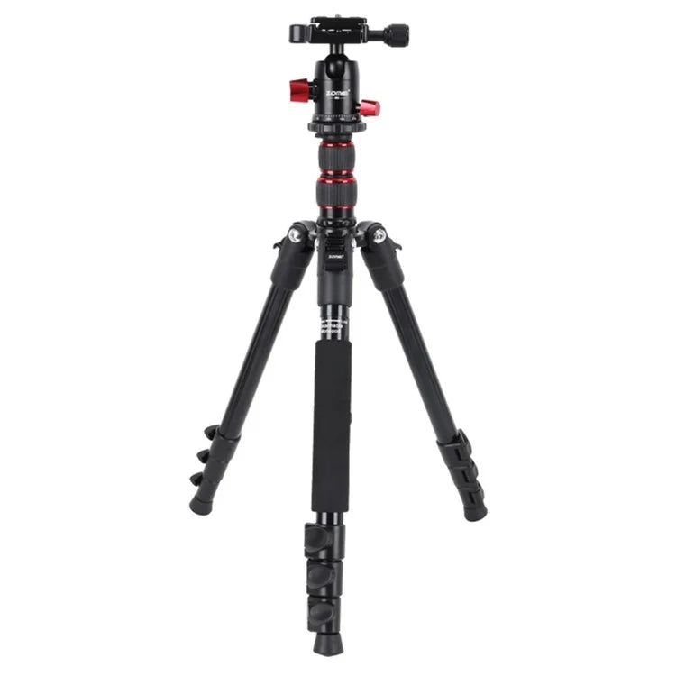 ZOMEI M5 Photo Camera Lightweight Travel Aluminum Tripod Monopod Compact Portable Photo 4-Section Tripod Stand, Black