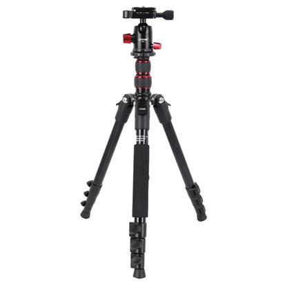 ZOMEI M5 Photo Camera Lightweight Travel Aluminum Tripod Monopod Compact Portable Photo 4-Section Tripod Stand, Black