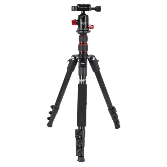 ZOMEI M5 Photo Camera Lightweight Travel Aluminum Tripod Monopod Compact Portable Photo 4-Section Tripod Stand, Black