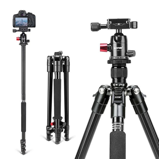 ZOMEI M6 Camera Tripod Mobile Phone Live Broadcast Bracket Aluminum Alloy 4-Section Tripod Stand
