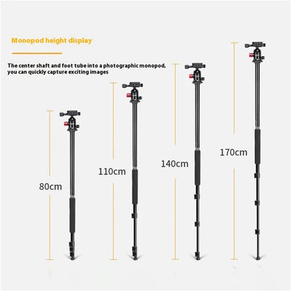 ZOMEI M6 Camera Tripod Mobile Phone Live Broadcast Bracket Aluminum Alloy 4-Section Tripod Stand