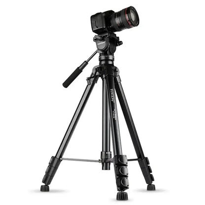 YUNTENG VCT-999RM Portable Aluminum Alloy Tripod with Quick Release Plate for Canon Nikon DSLR Camera