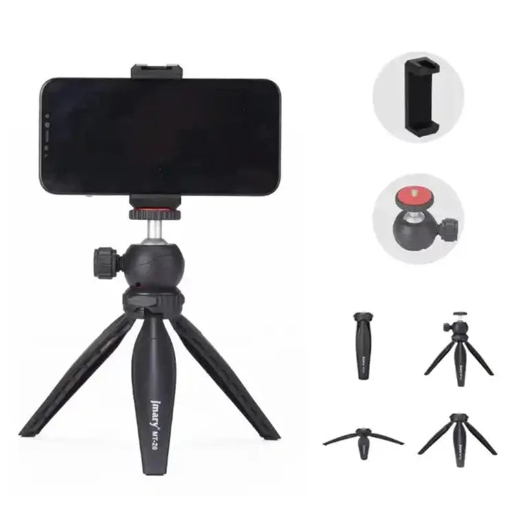 JMARY MT-20 360 Degree Ball Head Selfie Stick Folding Desktop Tripod with Phone Holder