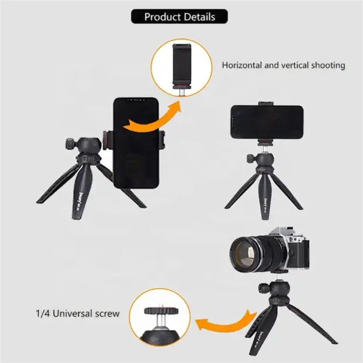JMARY MT-20 360 Degree Ball Head Selfie Stick Folding Desktop Tripod with Phone Holder