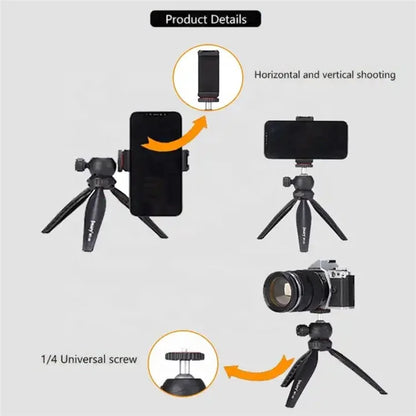 JMARY MT-20 360 Degree Ball Head Selfie Stick Folding Desktop Tripod with Phone Holder