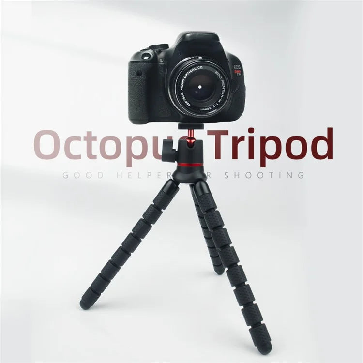 JUNNX JX-PJ-04-B Rotating Ball Head Flexible Octopus Tripod Stand with Mobile Phone Holder Clip