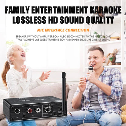 T500 U-Disk Mic Amplifier Speaker Converter with Remote Control, Bluetooth 5.3 Audio Adapter