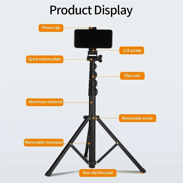 JMARY MT-39 Live Streaming DSLR Camera Stand Holder Phone Clamp Tripod