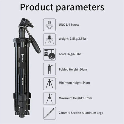 JMARY KP-2274 Multi-function Outdoor Photography Tripod 5-section Adjustable Monopod