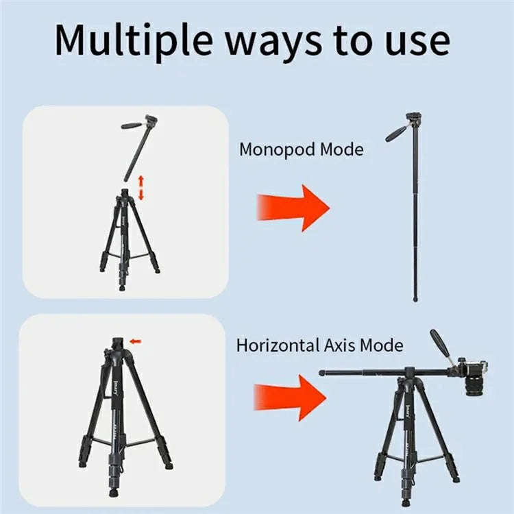 JMARY KP-2294 179cm 4-section Adjustable Monopod Multi-function Panoramic Photography Tripod