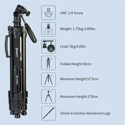 JMARY KP-2294 179cm 4-section Adjustable Monopod Multi-function Panoramic Photography Tripod
