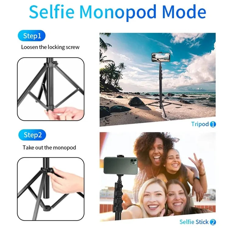 JMARY MT-40 2-in-1 5-section Height Adjustable Tripod Monopod with Phone Holder