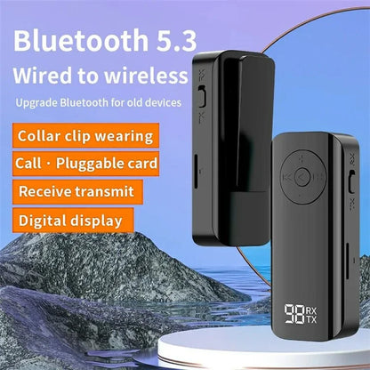 M06 Bluetooth 5.3 Audio Transmitter Lavalier Receiver for Car AUX Headphone Adapter