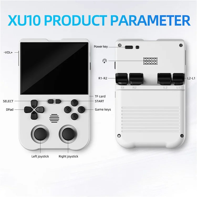 AMPOWN XU10 Dual Joy-Stick Game Machine Retro Handheld Game Console (No TF Card)