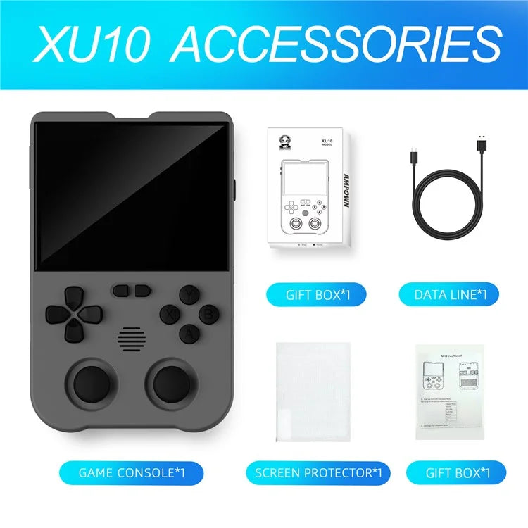 AMPOWN XU10 256GB Game Console Vintage Dual Joy-Stick Handheld Game Machine