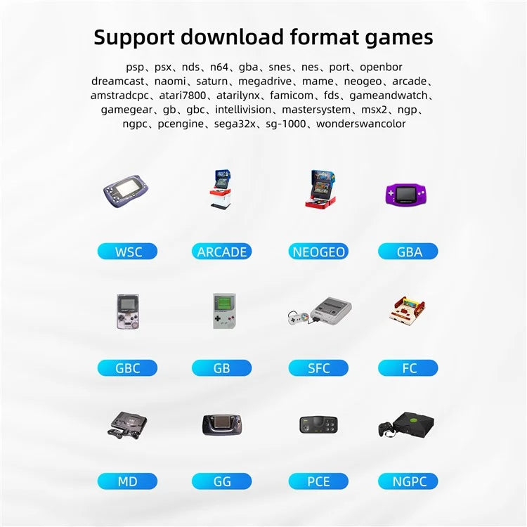 AMPOWN XU10 256GB Game Console Vintage Dual Joy-Stick Handheld Game Machine
