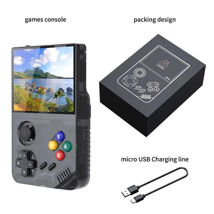 AMPOWN M19 3.5-inch IPS Screen Retro Handheld Game Console 3D Rocker Arcade Gamepad (English Version), with 64G TF Card