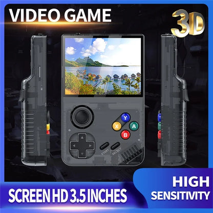 AMPOWN M19 3.5-inch IPS Screen Retro Handheld Game Console 3D Rocker Arcade Gamepad (English Version), with 64G TF Card