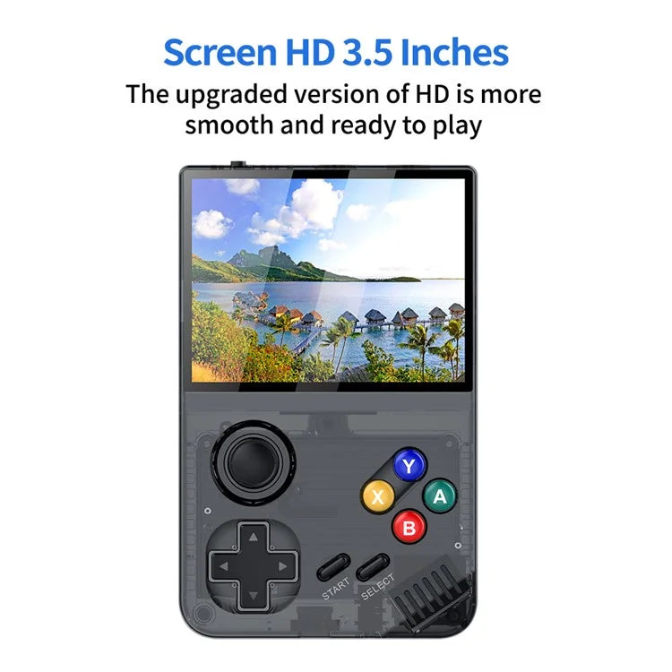 AMPOWN M19 3.5-inch IPS Screen Retro Handheld Game Console 3D Rocker Arcade Gamepad (English Version), with 64G TF Card