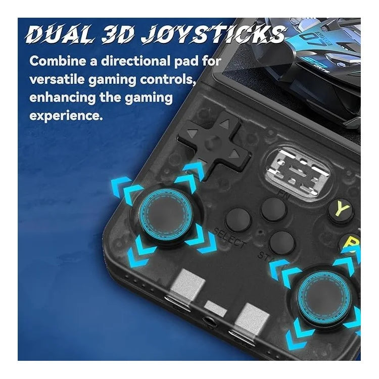 R36s 3.5 inch IPS Screen Handheld Retro Game Console with 64G TF Card