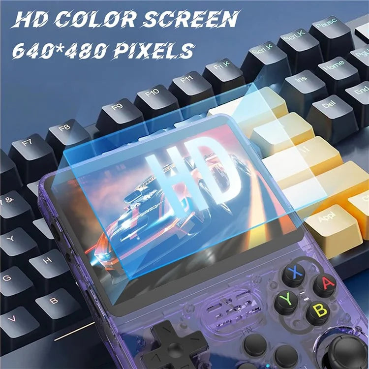 R36s 3.5 inch IPS Screen Handheld Retro Game Console with 64G TF Card