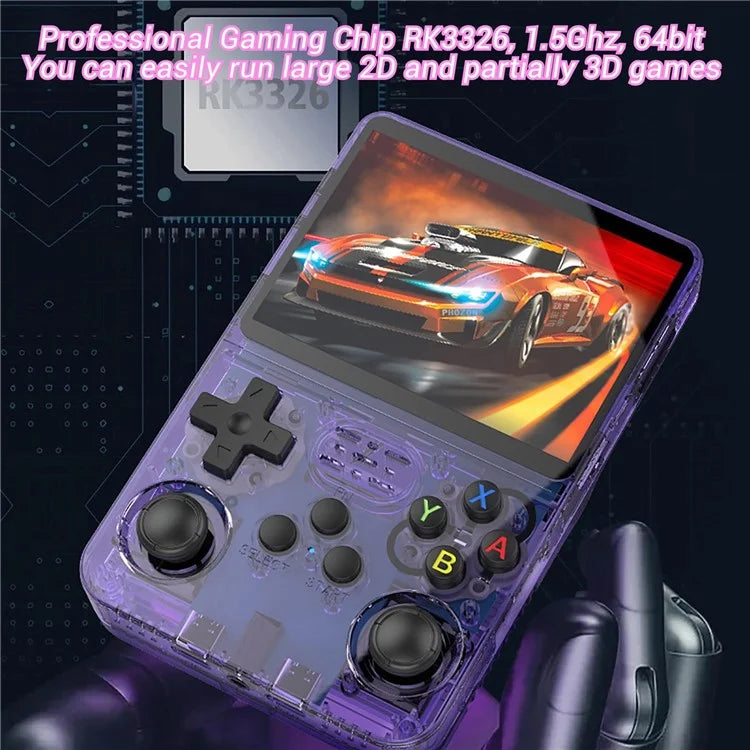 R36s 3.5 inch IPS Screen Handheld Retro Game Console with 64G TF Card