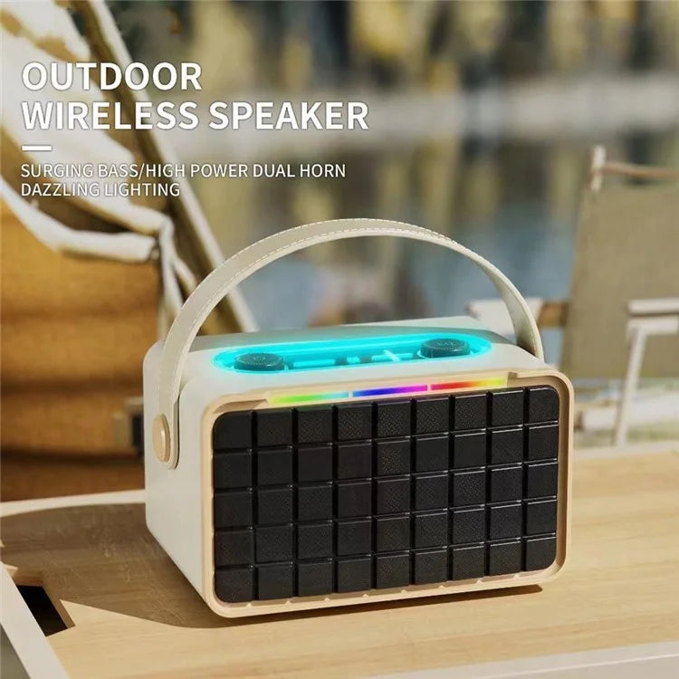 NR8801 Outdoor Wireless Speaker Portable TWS Bluetooth Subwoofer Support TF Card