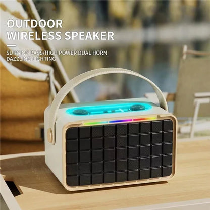 NR8801 Outdoor Wireless Speaker Portable TWS Bluetooth Subwoofer Support TF Card