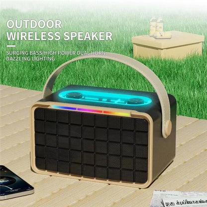 NR8801 Outdoor Wireless Speaker Portable TWS Bluetooth Subwoofer Support TF Card