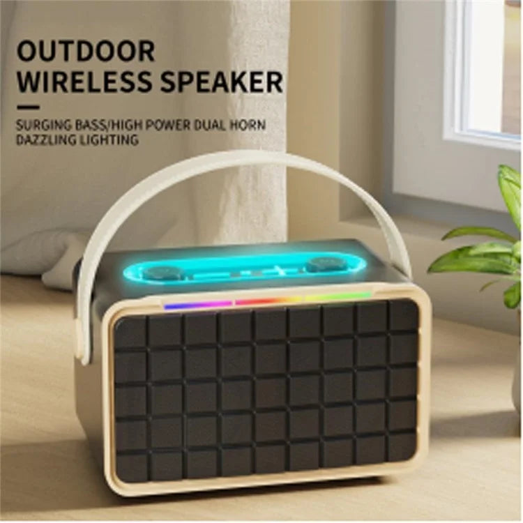 NR8801 Outdoor Wireless Speaker Portable TWS Bluetooth Subwoofer Support TF Card