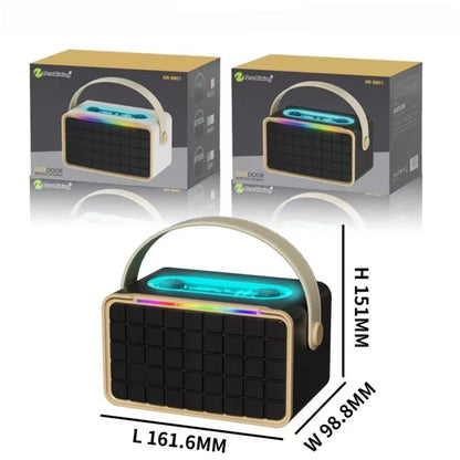 NR8801 Outdoor Wireless Speaker Portable TWS Bluetooth Subwoofer Support TF Card