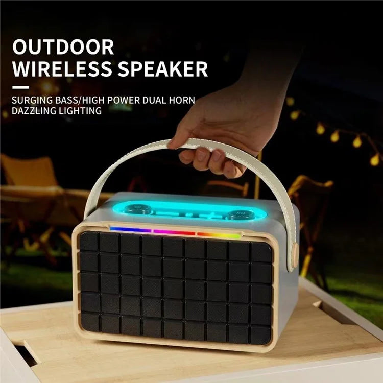 NR8801 Outdoor Wireless Speaker Portable TWS Bluetooth Subwoofer Support TF Card